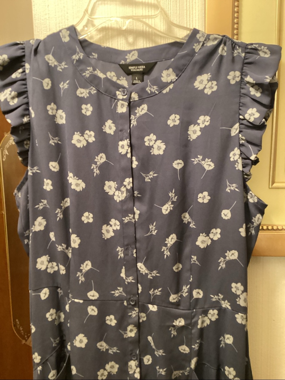 Simply Vera Vera Wang Blue Floral Maxi Dress - Picture 3 of 8